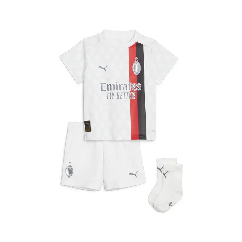Completo Away AC Milan 23/24 per bimbi ai primi passi PUMA White Feather Gray | Puma Bianco