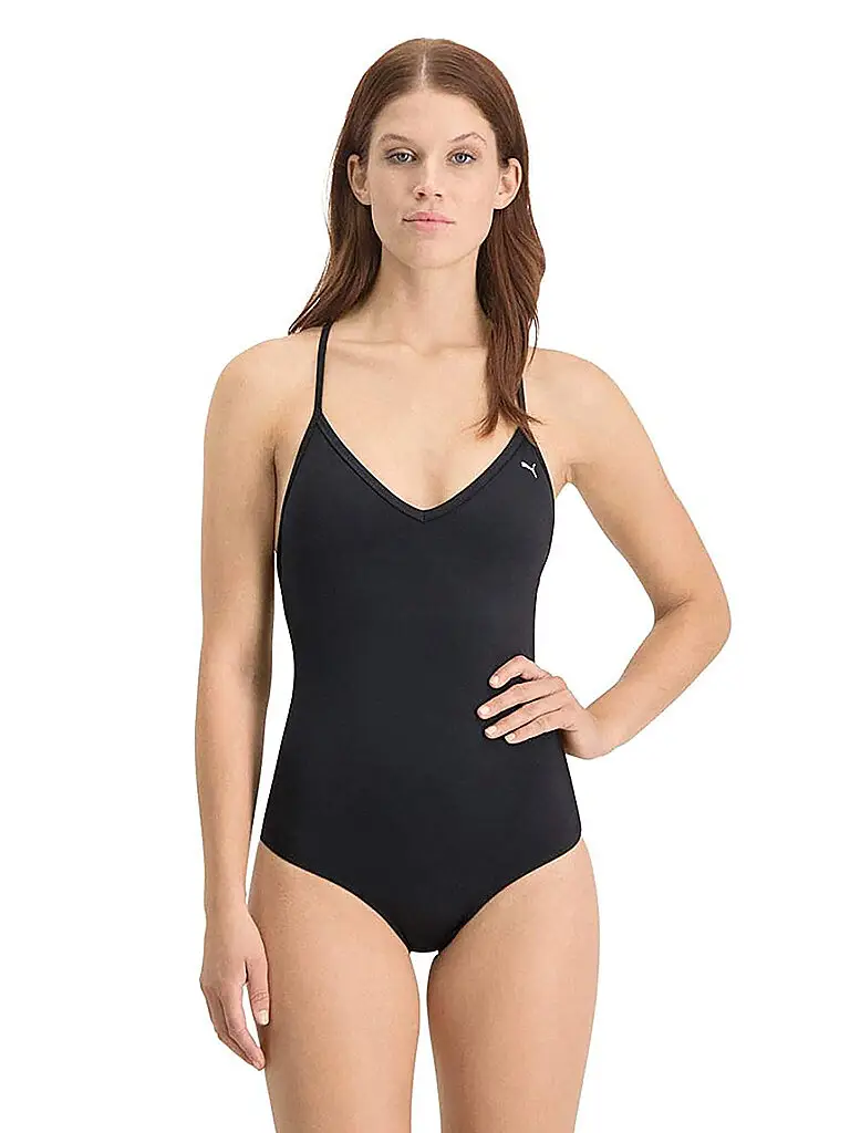 Costume da bagno da donna con scollo a V nero | S