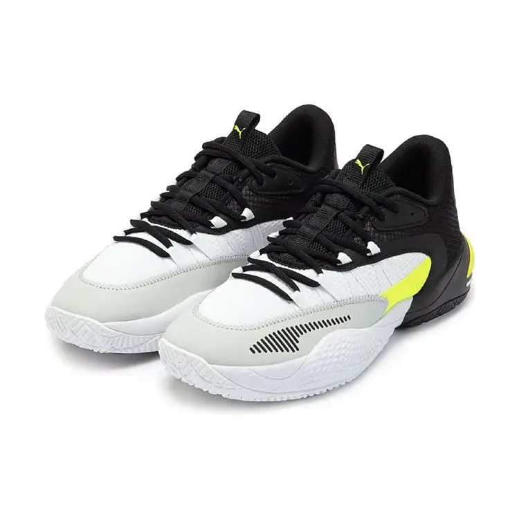 Court Rider 2 0 Bianco Nero Giallo Allerta Sneakers Unisex 376646-08 47 miniatura 3