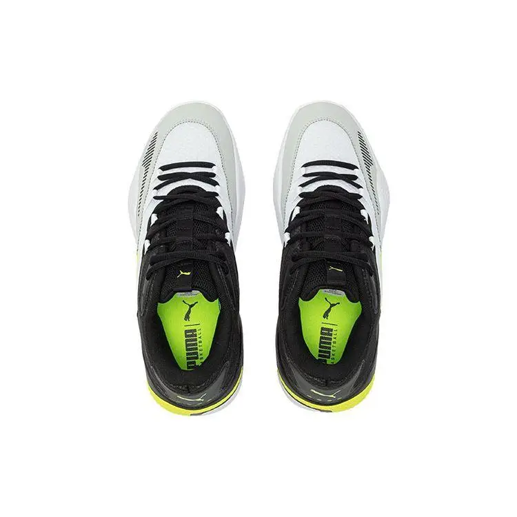 Court Rider 2 0 Bianco Nero Giallo Allerta Sneakers Unisex 376646-08 47 miniatura 4