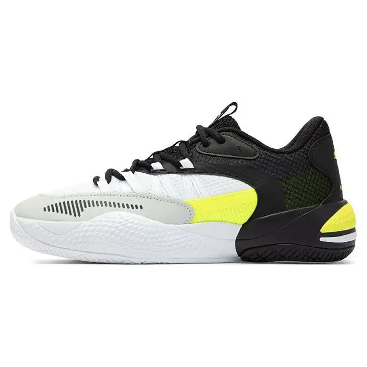 Court Rider 2 0 Bianco Nero Giallo Allerta Sneakers Unisex 376646-08 47