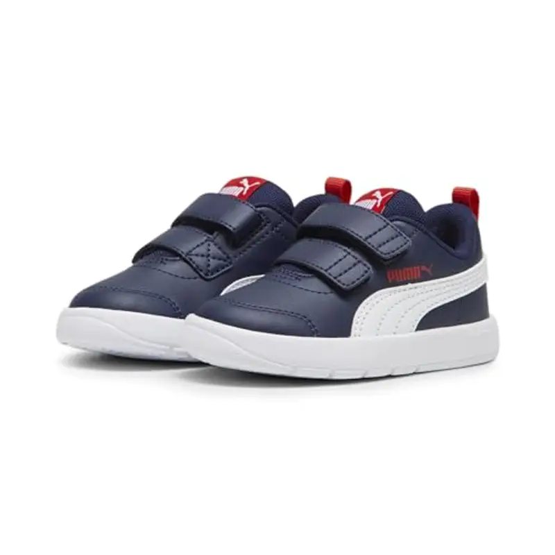 PUMA Courtflex V3 V Inf, Sneaker Unisex-Bimbi 0-24, Navy White Red, 25 EU miniatura 2