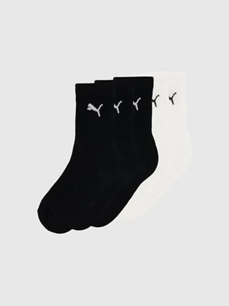 PUMA Crew, Calzini Unisex - Bambini e Ragazzi, Nero/Bianco, 27-30 (Pacco da 5) miniatura 3