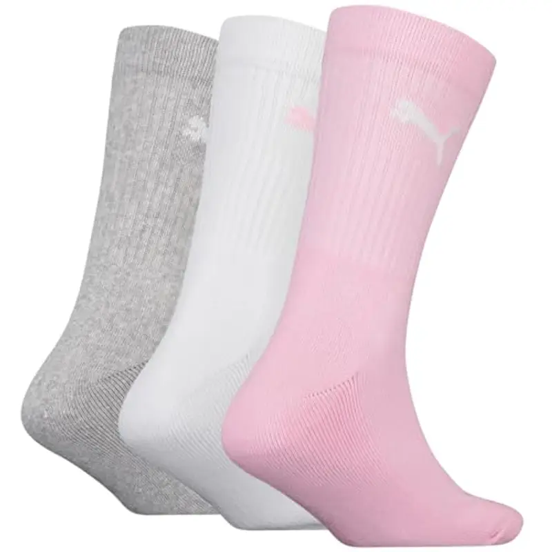 PUMA Crew, Calzini Unisex - Bambini e Ragazzi, Rosa, 27-30 (Pacco da 3) miniatura 2