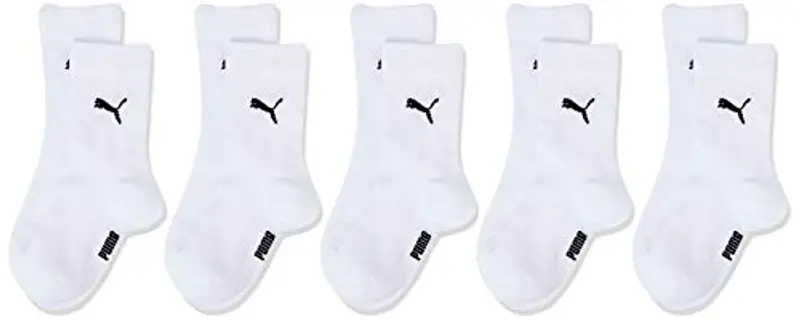 PUMA Easy Rider Junior 5p, Calzini Unisex - Bambini e ragazzi, White, 23-26