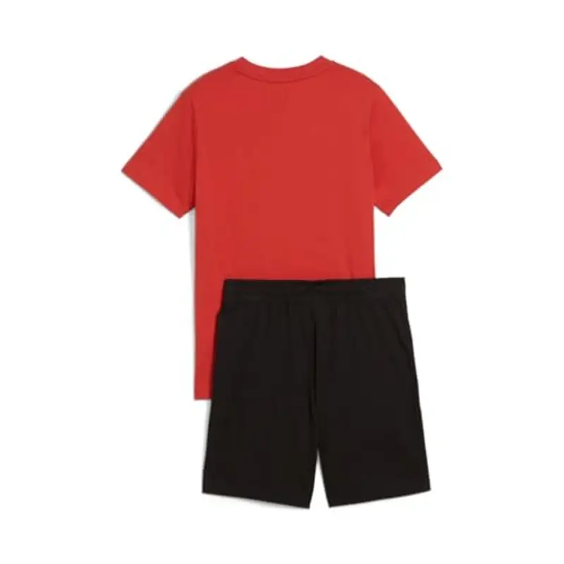 PUMA ESS 2 COLOR No. 1 Logo Tee and Shorts Set B Red Fire miniatura 2
