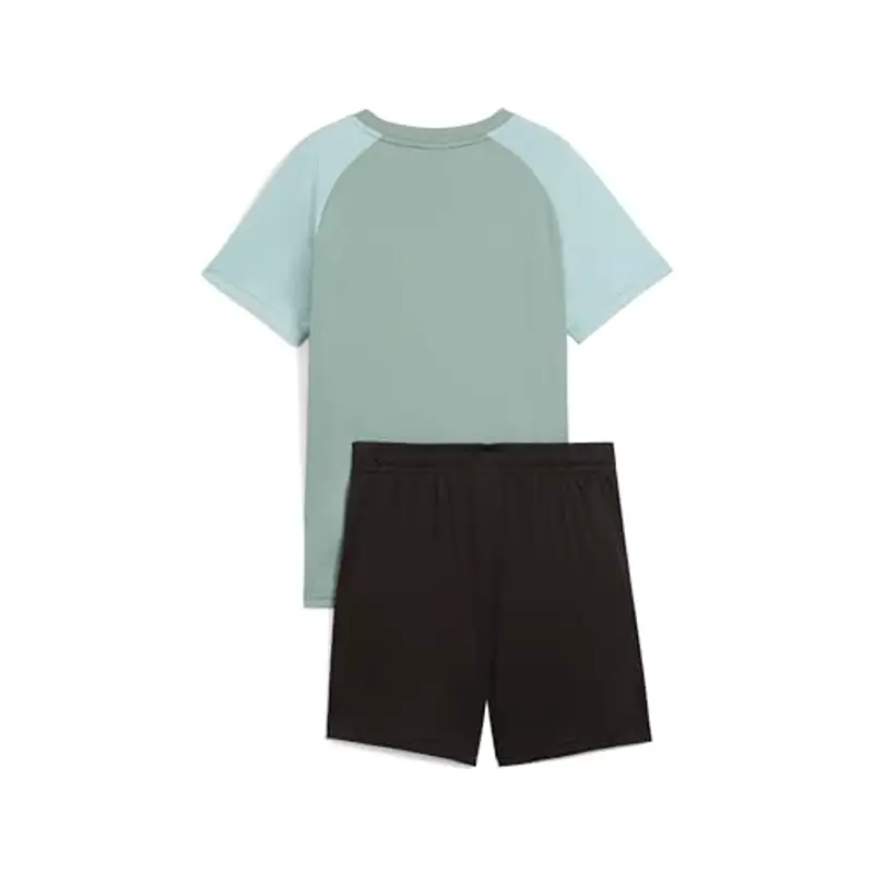 PUMA ESS No.1 Logo Poly Tee and Shorts Set B Green Moon miniatura 2