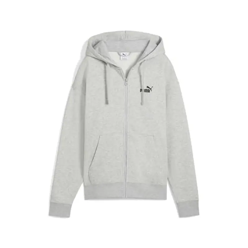 PUMA Ess Small No. 1 Logo Comfort Full-Zip Hoodie FL, Felpa con Cappuccio Bambina, Light Gray Heather,