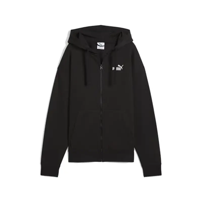 PUMA Ess Small No. 1 Logo Comfort Full-Zip Hoodie FL, Felpa con Cappuccio Bambina, PUMA Black,