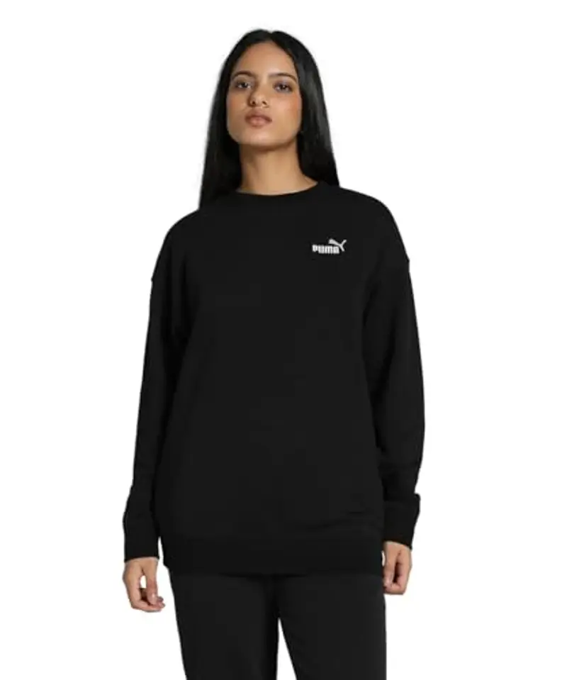 PUMA Ess Small No. 1 Logo Relaxed Crew TR, Felpa con Cappuccio Bambina, PUMA Black, XXL
