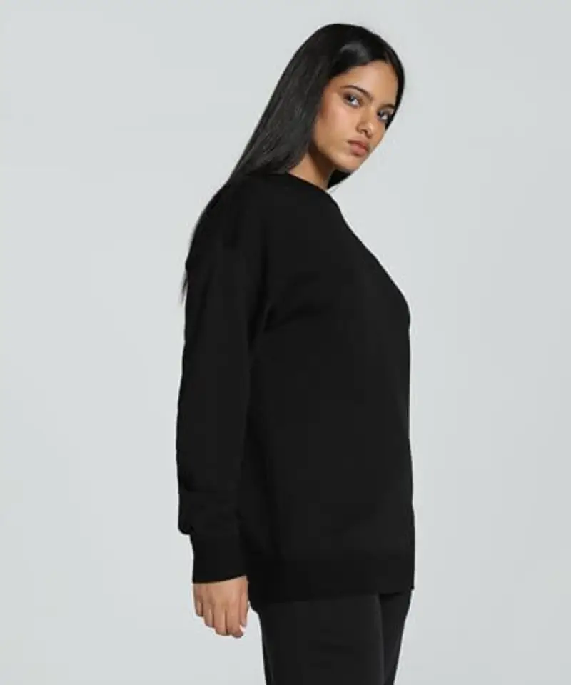 PUMA Ess Small No. 1 Logo Relaxed Crew TR, Felpa con Cappuccio Bambina, PUMA Black, XXL miniatura 2