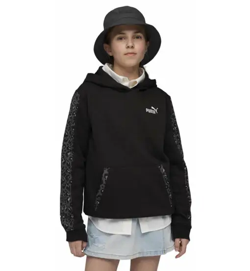 Essential Graphic Animal Jr - felpa con cappuccio - bambina Black