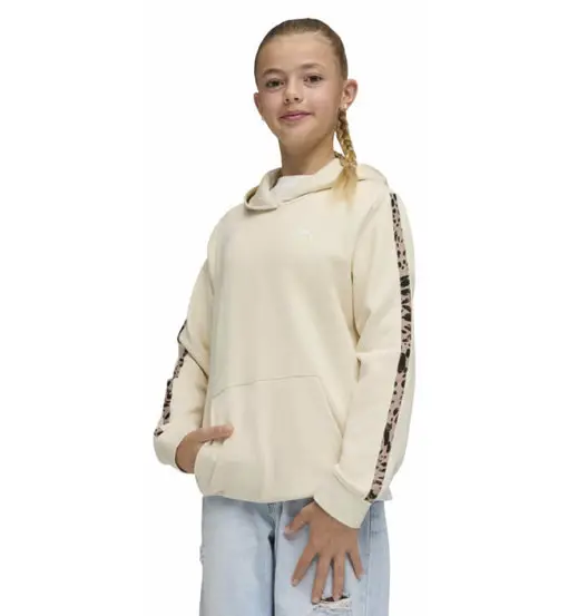 Essential Graphic Animal Jr - felpa con cappuccio - ragazza Beige