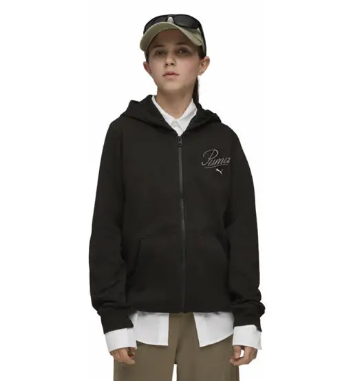 Essential Script Jr - felpa con cappuccio - bambina Black