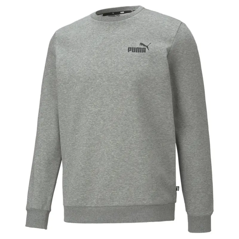 Felpa a girocollo Essentials con logo piccolo da uomo PUMA Medium Gray Heather | Puma Grigio