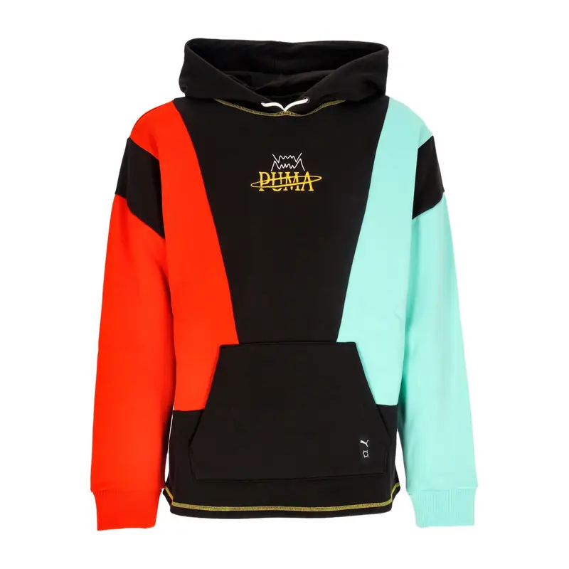 Felpa Cappuccio Uomo In the Paint Pullover Black/color Block