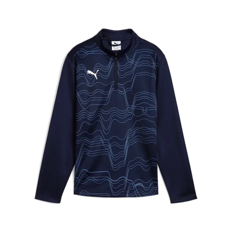 Felpa con 1/4 di cerniera da bambino Puma Teamgoal Graphic Bleu