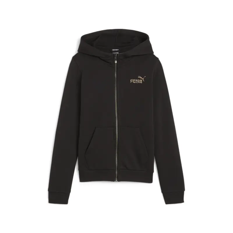 Felpa con cappuccio a zip ESS+ ANIMAL per ragazzi PUMA Black | Puma Nero