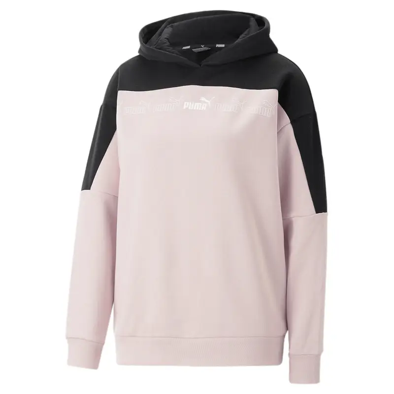 Felpa con cappuccio Around the Block da donna PUMA Rose Quartz Black Pink | Puma Nero