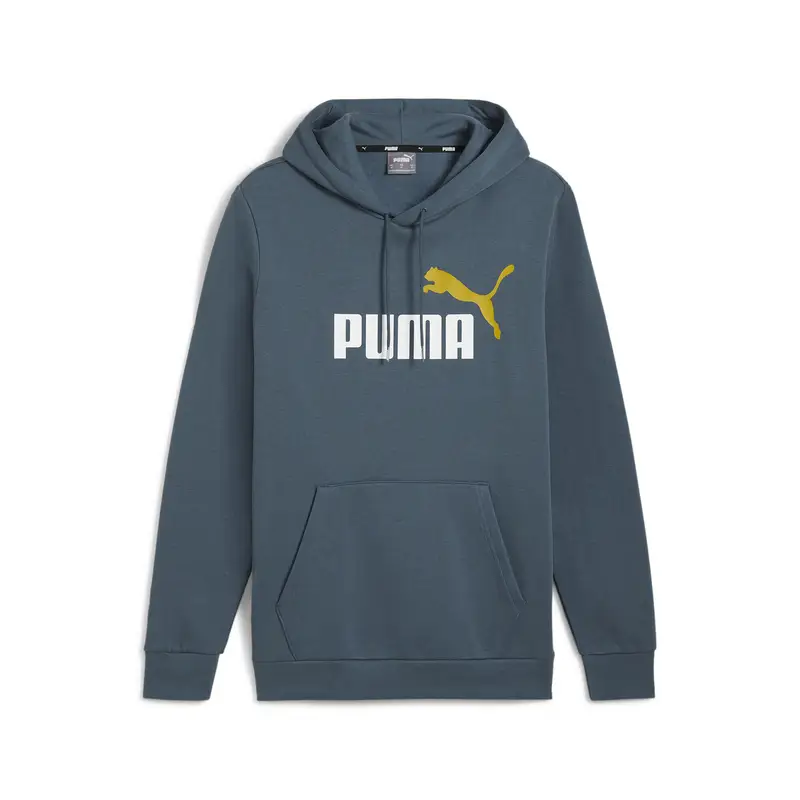 Felpa con cappuccio bicolore Essentials+ con logo grande da uomo PUMA Gray Skies | Puma Grigio