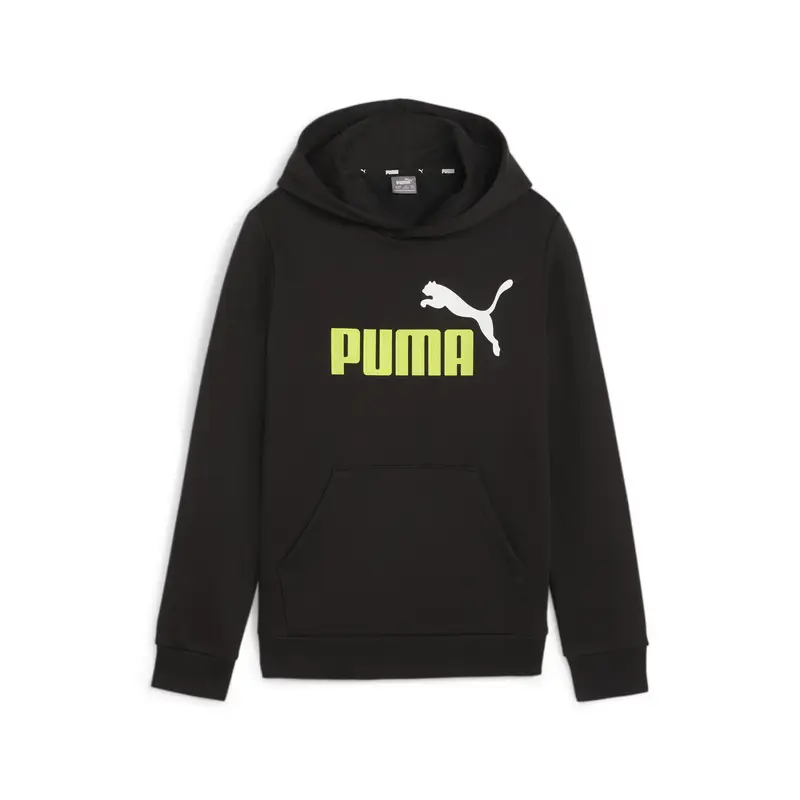 Felpa con cappuccio bicolore Essentials+ con logo grande per ragazzi PUMA | Puma Nero