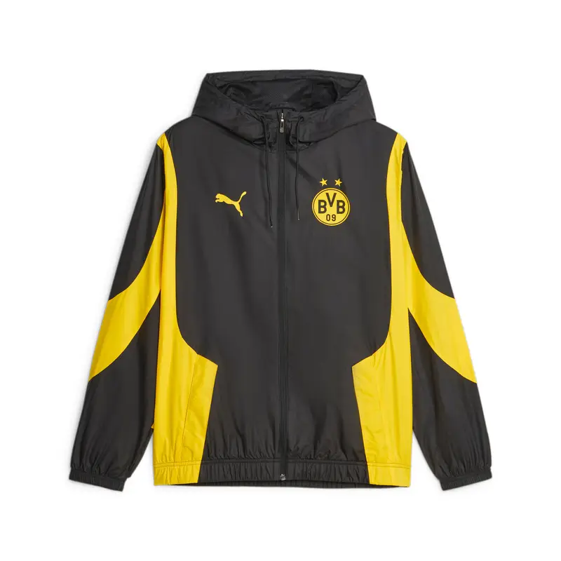 Felpa con cappuccio Borussia Dortmund Prematch Woven Anthem | Puma Nero