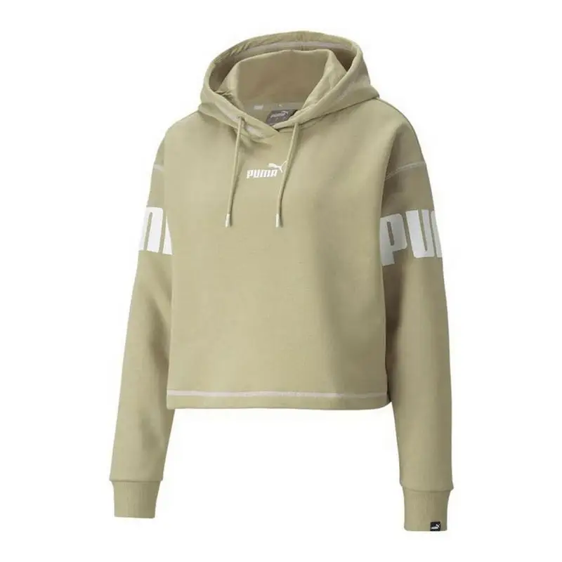 Felpa con Cappuccio Donna Puma Power Hoodie Fl Beige | Puma