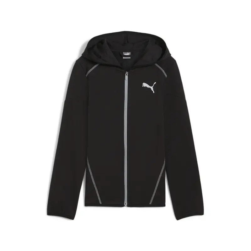 Felpa con cappuccio e zip integrale ACTIVE SPORTS per ragazzi PUMA Black | Puma Nero
