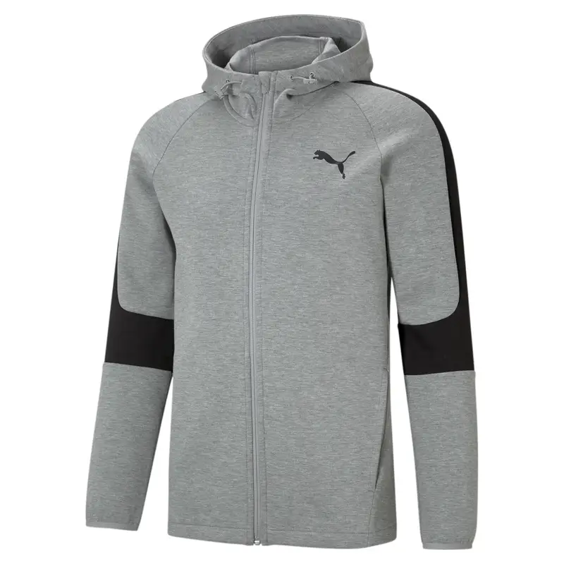 Felpa con cappuccio e zip integrale Evostripe uomo PUMA Medium Gray Heather | Puma Grigio