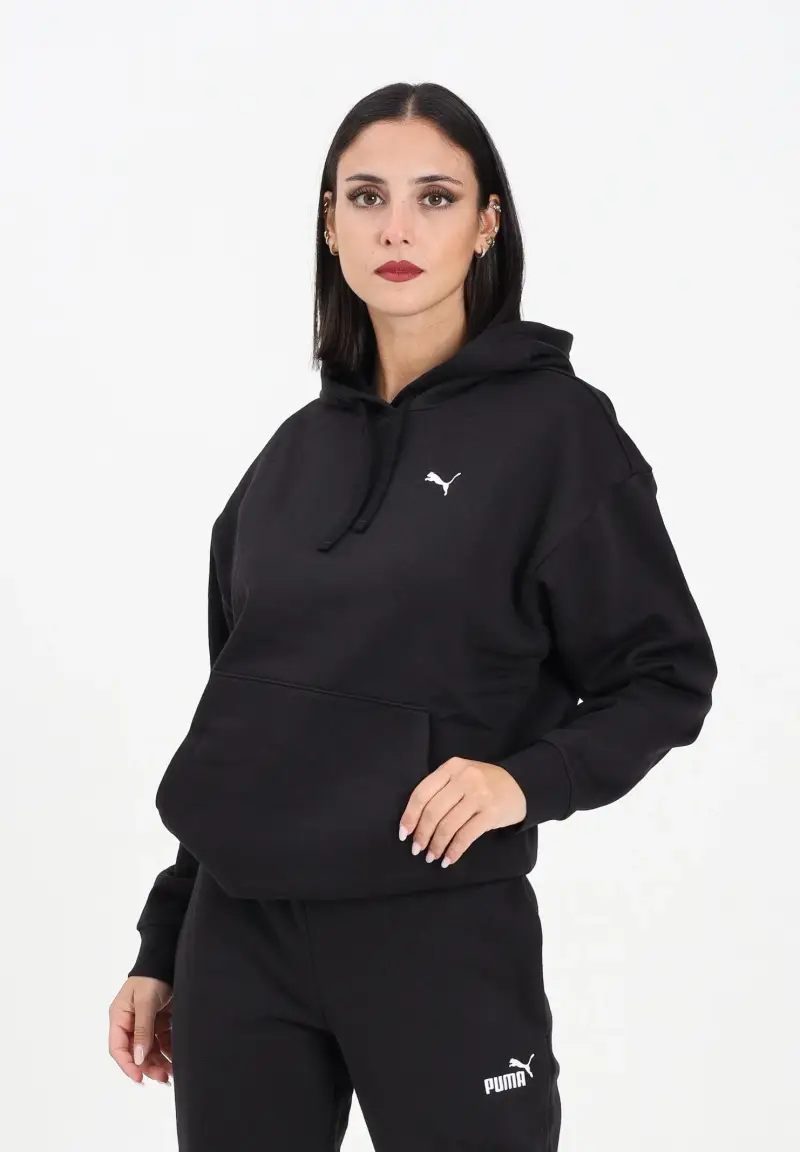 Felpa con cappuccio ESS ELEVATED Comfort nera da donna miniatura 2