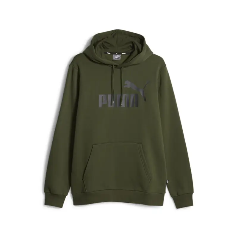 Felpa con cappuccio Essentials Big Logo da uomo PUMA Myrtle Green | Puma Verde scuro