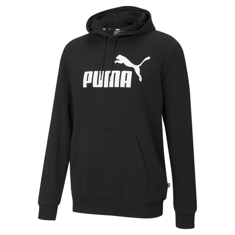Felpa con cappuccio Essentials con logo grande da uomo PUMA Black | Puma Nero