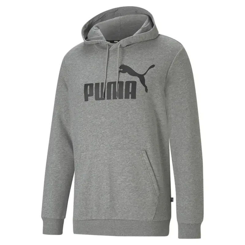 Felpa con cappuccio Essentials con logo grande da uomo PUMA Medium Gray Heather | Puma Grigio