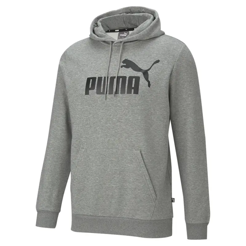 Felpa con cappuccio Essentials con logo grande da uomo PUMA Medium Gray Heather | Puma Grigio