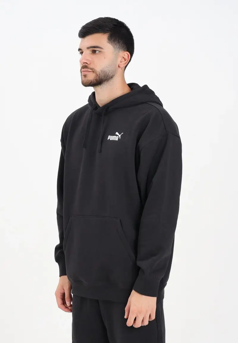 Felpa con cappuccio Essentials nera da uomo