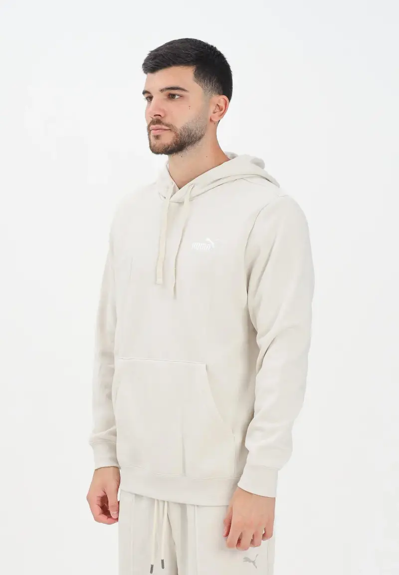 Felpa con cappuccio Essentials panna da uomo