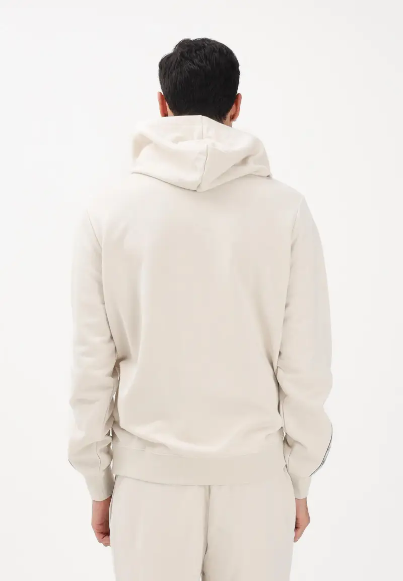 Felpa con cappuccio Essentials Tape panna da uomo miniatura 3