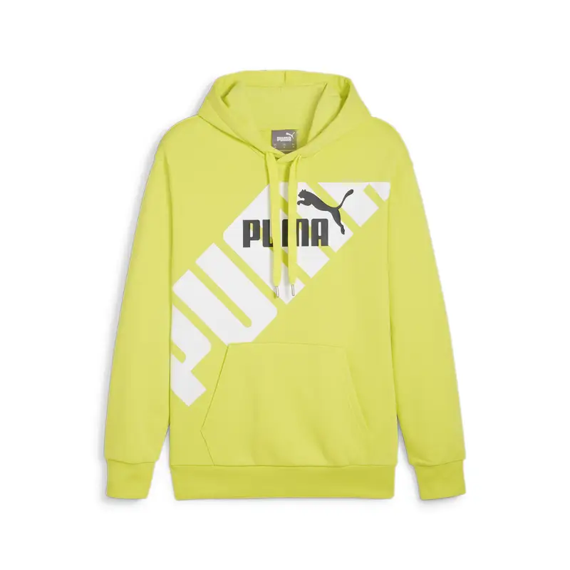 Felpa con cappuccio grafica PUMA POWER da uomo PUMA Lime Sheen Green | Puma Verde anice