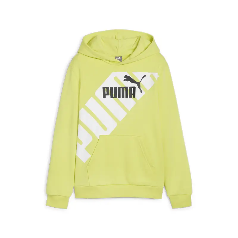 Felpa con cappuccio grafica PUMA POWER per ragazzi PUMA Lime Sheen Green | Puma Verde anice
