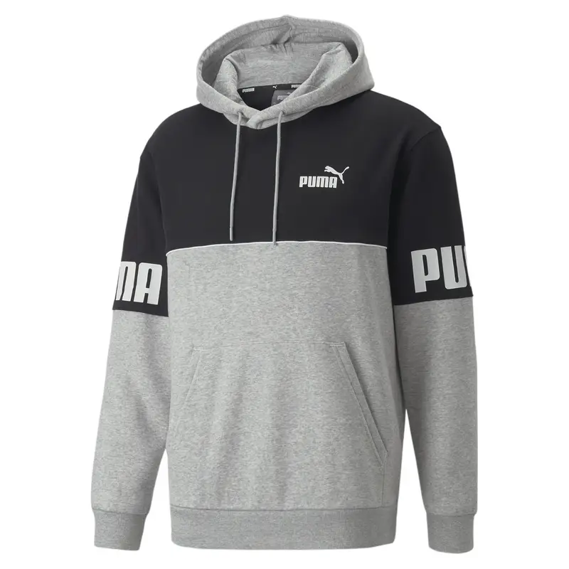 Felpa con cappuccio Power Colourblock da uomo PUMA | Puma Grigio