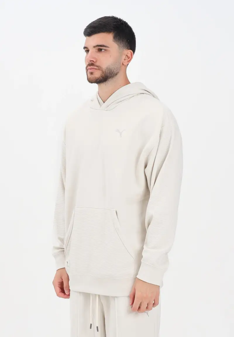 Felpa con cappuccio PUMA Class panna da uomo