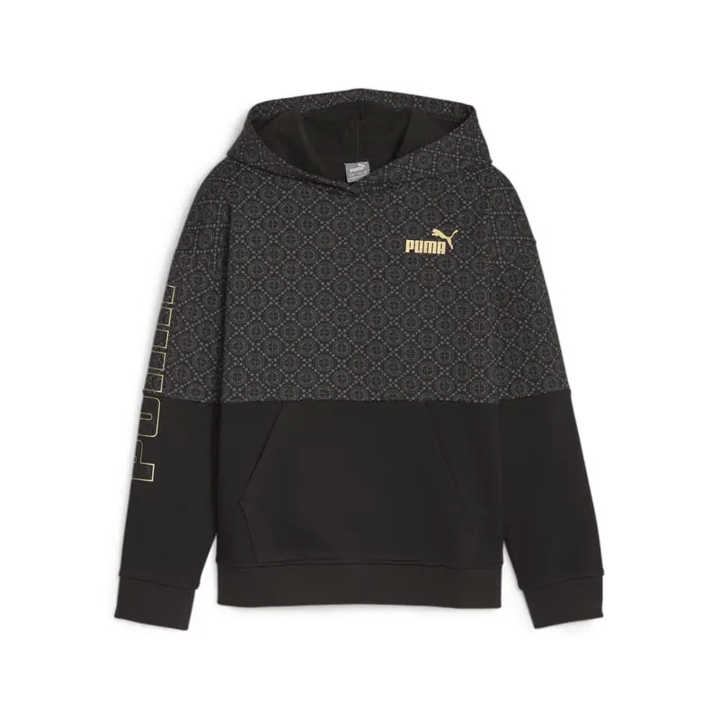 Felpa con cappuccio PUMA POWER a blocchi di colore da ragazza PUMA Black | Puma Nero