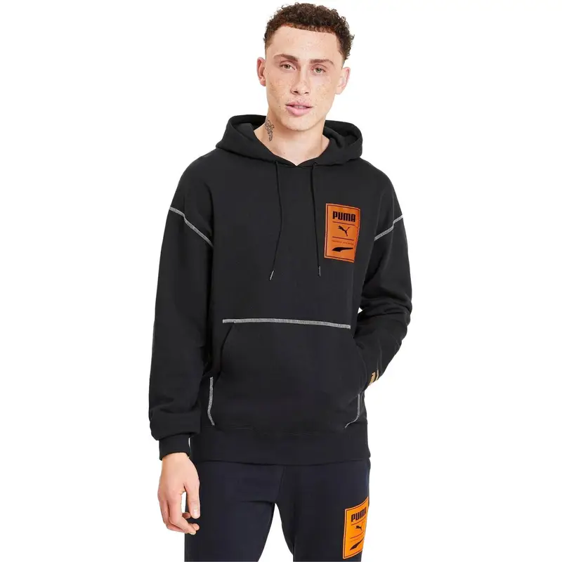 Felpa con cappuccio Puma Recheck Pack Graphic Hoodie. Nero. Uomini | Puma