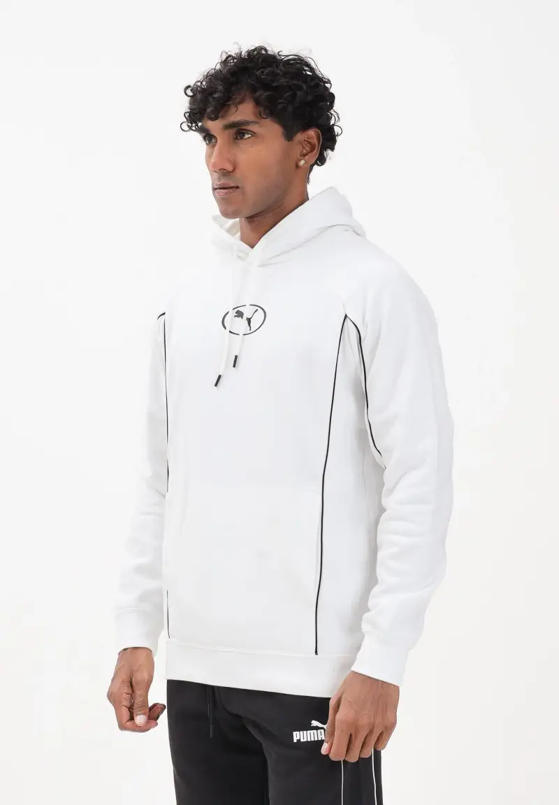 Felpa con cappuccio Puma Sport bianca da uomo