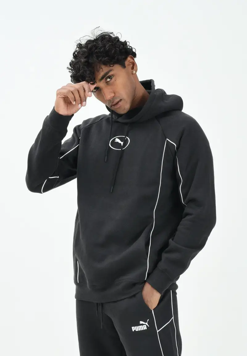 Felpa con cappuccio Puma Sport nera da uomo miniatura 2