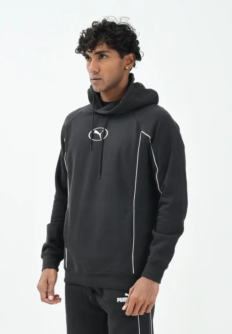 Felpa con cappuccio Puma Sport nera da uomo