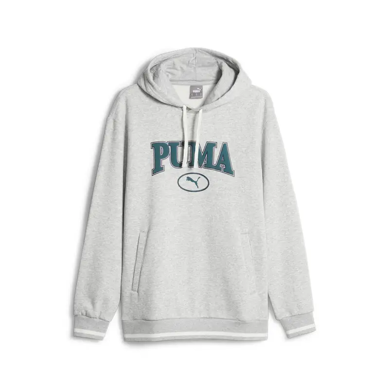 Felpa con cappuccio PUMA SQUAD da uomo PUMA Light Gray Heather | Puma Grigio argento