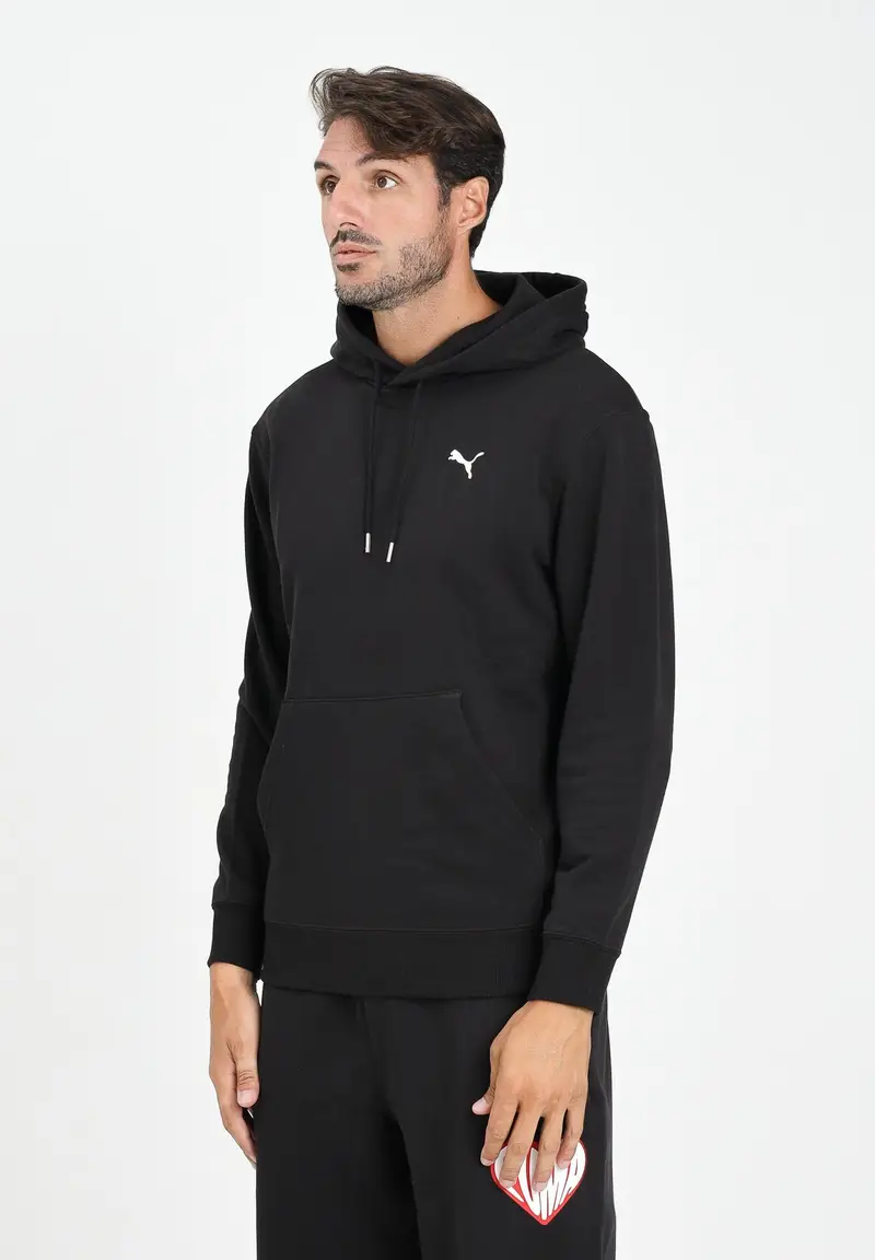 PUMA Felpa con cappuccio WARDROBE ESS nera da uomo
