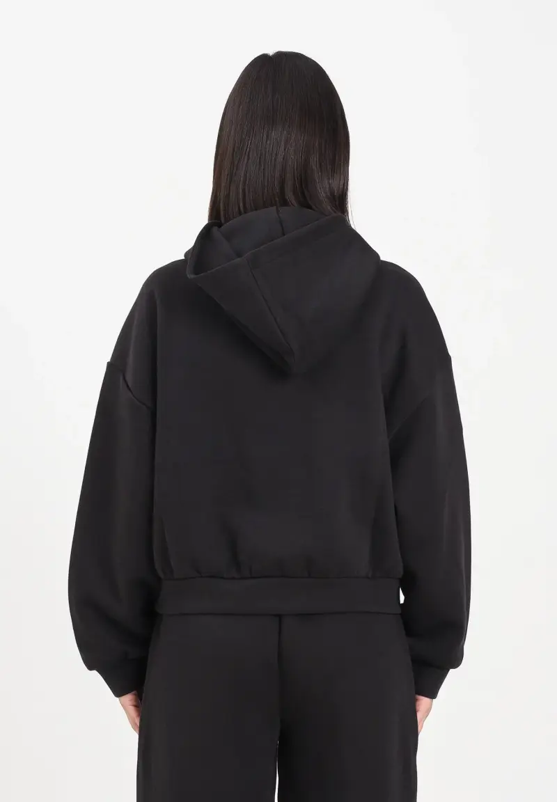 Felpa con cappuccio Wardrobe Essentials nera da donna miniatura 3