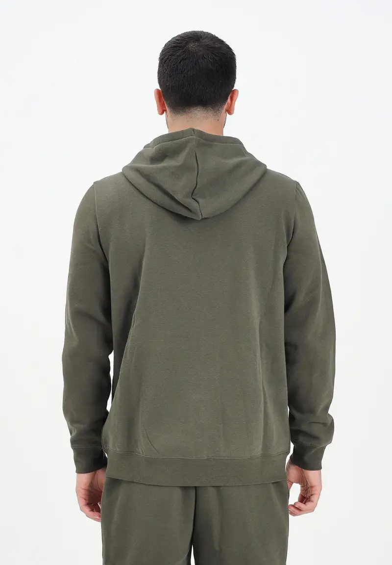 Felpa con zip Essentials verde da uomo miniatura 3